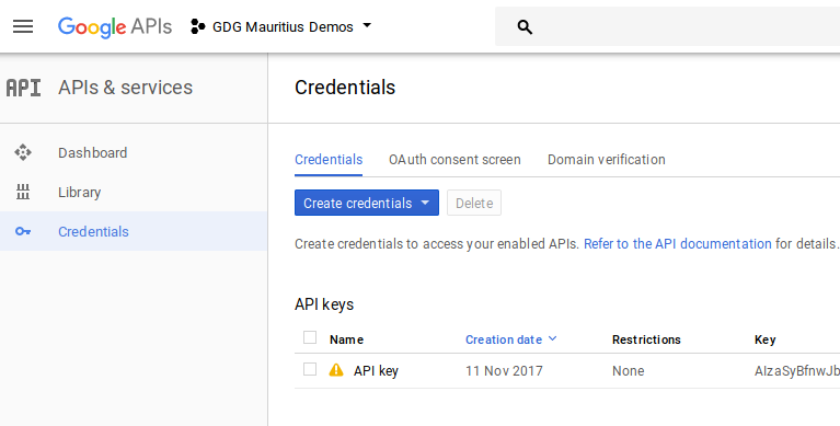 GoogleApiConsoleCredentials