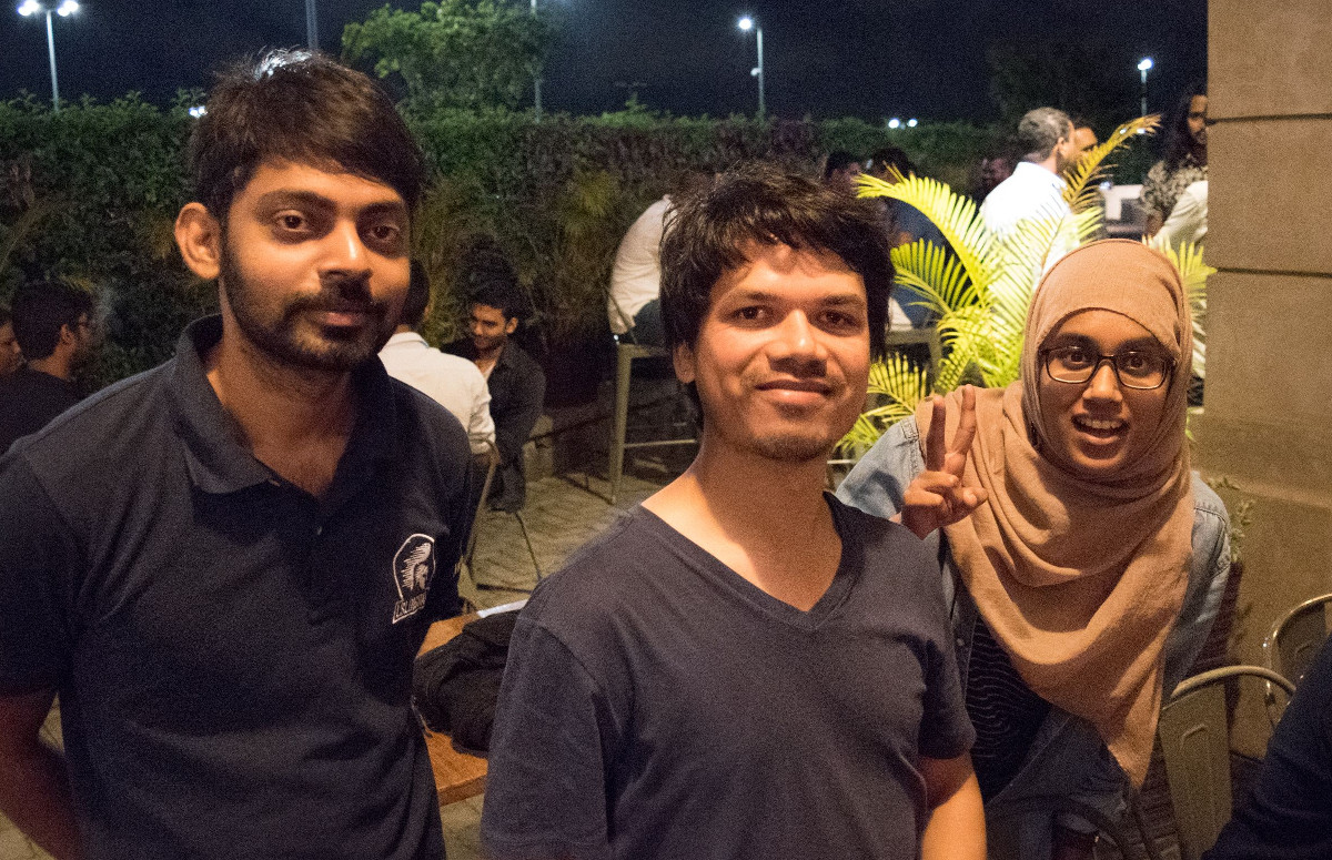 Left to right: Sandeep, Ish and Humeira - all happy about the talk