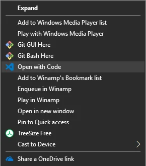Left: Regular context menu - Right: Extended context menu