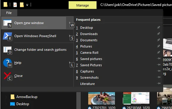 Use a shortcut combination to launch PowerShell in current folder
