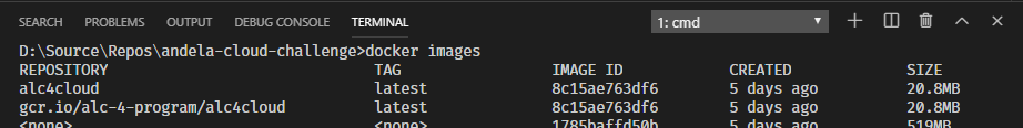 Docker images available on local machine