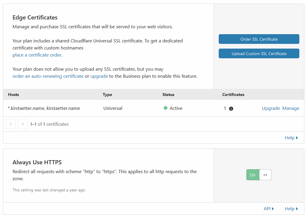 Enabling Always Use HTTPS option in Cloudflare