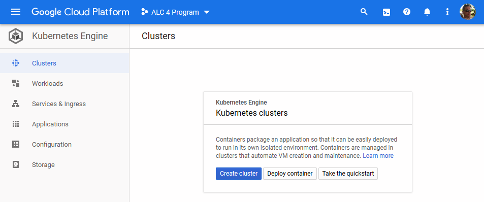 Standard choice to create a Kubernetes cluster
