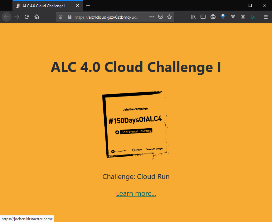 React app running on Cloud Run
