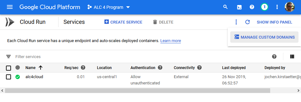 Cloud Run can map your services to your own domains
