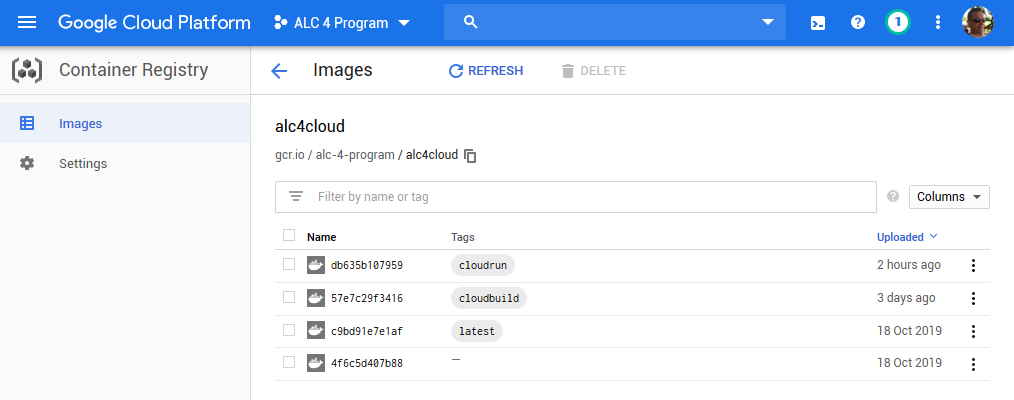 The newly created image for Cloud Run is ready to rumble