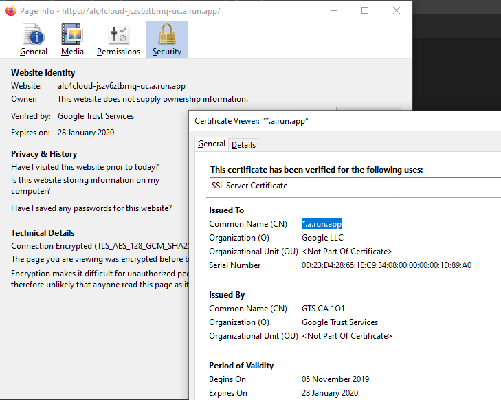 Cloud Run comes with HTTPS URLs out-of-the-box