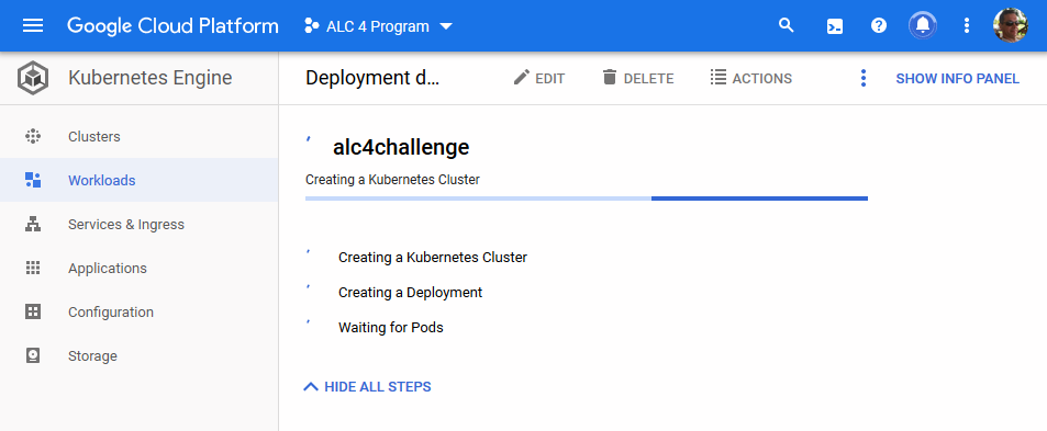 Active deployment on Google Kubernetes Engine