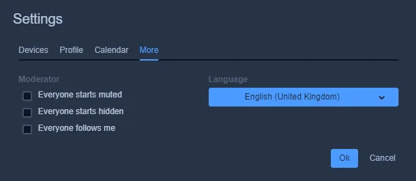 Additional settings to control access to the meeting space