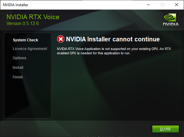 Not having an NVIDIA RTX GPU should stop us here