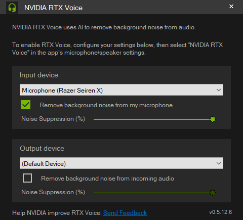 Running NVIDIA RTX Voice on a GeForce GTX 1060 GPU