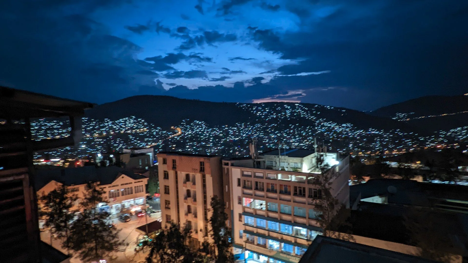 The hills of Kigali, Rwanda by night