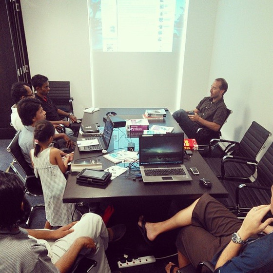 A typical setup and relaxed environment during our monthly MSCC meetups